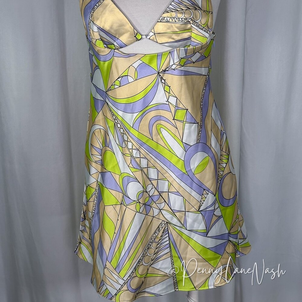 Zara Cutout Satin Effect Multicolored Mini Dress - Picture 3 of 13